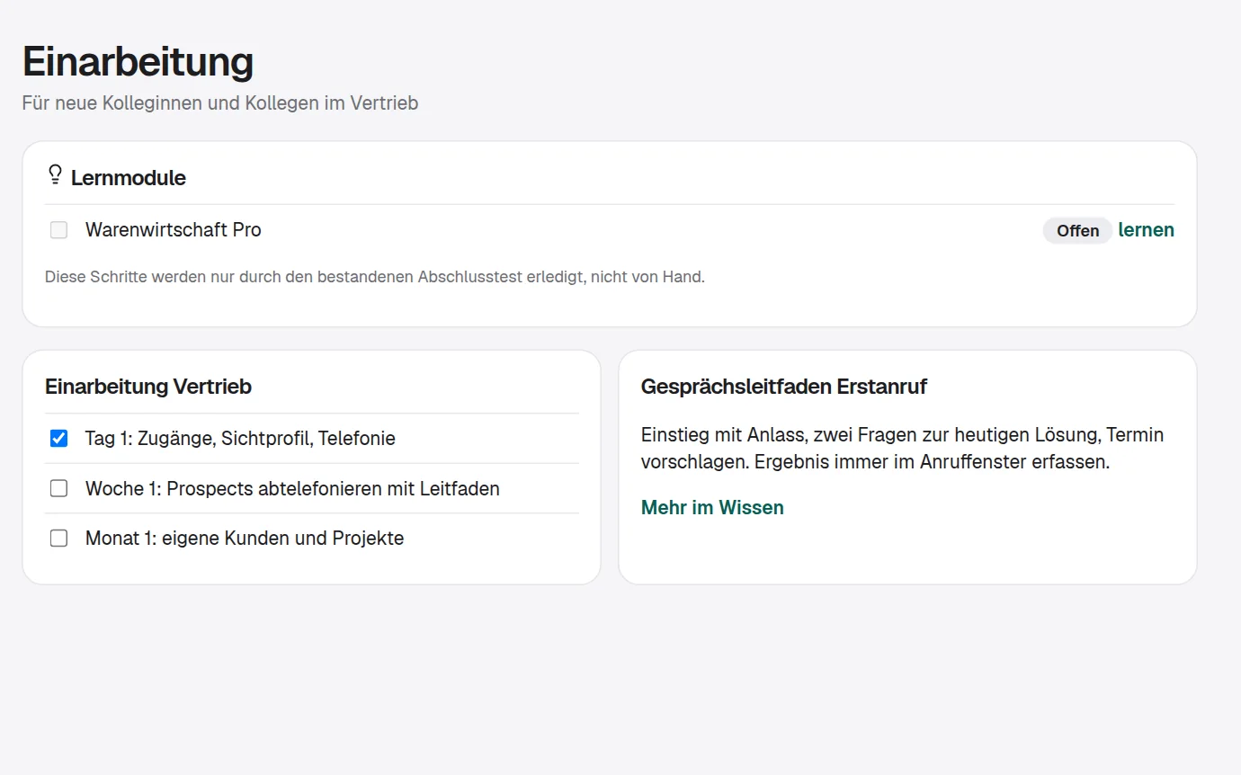 Desk, Einarbeitung